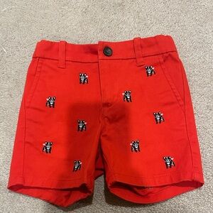 Janie and Jack Red Shorts with Dog Pattern